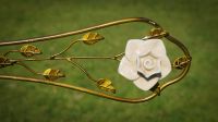 Cream Roses Memorial Cross