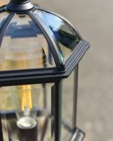 Close-up of "Hemingway" Traditional Bird-Cage Pillar Light