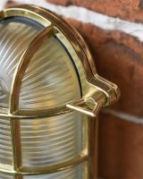 Close up Of Antique Brass Nautical "Bayside" Wall Light