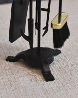 close up of freestanding base on fireside companion set