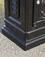 Close Up of Black Camden Free Standing Post Box