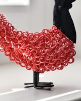 Close up of body detail in recycled cockerel sculpture