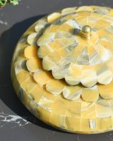 Close up of intricate scalloped detailing on trinket bowl