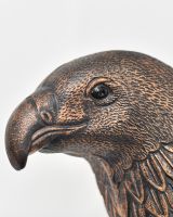 Close up of intricate face detail on eagle wall bust