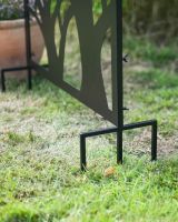 Close up of ground spike detail in Black Branches Decorative Garden Screen