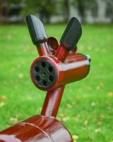 Close up of intricate detail on outdoor horse sculpture