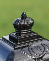 Close Up of Black Camden Free Standing Post Box