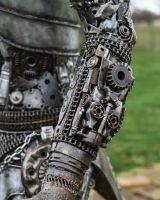 Close Up Of Recycled Metal Alien 