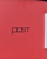 Close up of post text on post box 