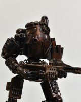 Close Up of Close Up of Recycled Metal Parts "Titan" Ornament 