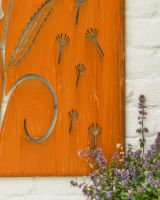 Close up of rustic finish detail on Rustic Enchanted Fairy Garden Wall Art