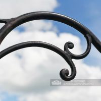 Close Up Of Scroll Work Lamp Post Bracket