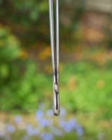 Close up of spike detail on colourful garden stakes