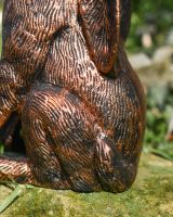Close Up Of The Bronze Finish On The cast Aluminium Rabbit Sculpture