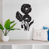 Cluster of Poppies Steel Wall Art in a Modern Home