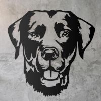 Labrador Metal Wall Art Silhouette on a Rustic Wall 