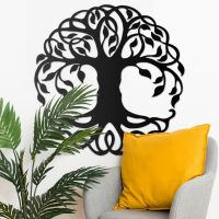Tree of Life Wall Art on the Wall Next to Plants