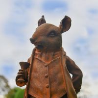 Mouse in Suit Cast Iron Sculpture 