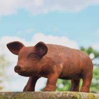 Rustic Pig Sculpture made from Cast Iron 