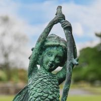 Close up of Woodland Fairy in Verdigris Finish 