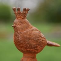 Close up of Rustic Cast Iron Bird Sculpture 