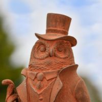 Close up of Rustic Cast Iron Garden Sculpture 