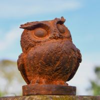 Great Horned Owl in Rustic Cast Iron 