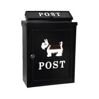 "White Westie" Wall Mounted Post Box with Wall