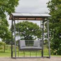 Grey "Cliveden" Rattan Garden Swing Chair 