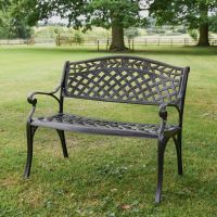 Brushed Gold "Thorpe" Two Seater Garden Bench 