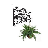 Coal Tit on Branches Steel Hanging Basket Bracket with Planter