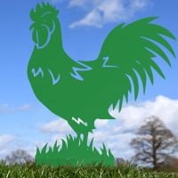Green Rooster Silhouette 