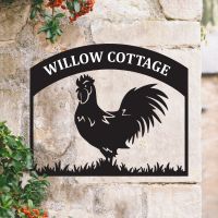 Steel Cockerel House Name Sign