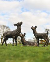 "Juniper", "Bramble" and "Willow" Doe and Two Fawns Garden Sculpture Set