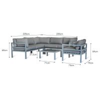 Contemporary Aluminium Sofa Set Dimensions