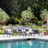 Contemporary Aluminium Sofa Set in Situ Outside