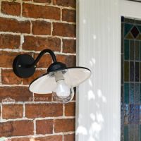 Contemporary Barn Yard Outdoor Wall Light Installed By Front Door