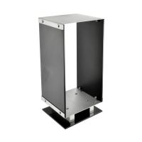 Contemporary Black Glass & Stainless Steel Log Store 