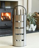 Contemporary Brushed Steel Companion Set In Situ