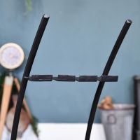 Close-up of the Black Finish on the Contemporary Curved Fireside Companion Set
