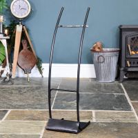 Contemporary Fireside Companion Set with a Curved Design