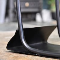 Sleek Black Finish on the Contemporary Curved Fireside Companion Set