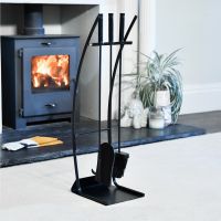 Contemporary Curved Fireside Companion Set