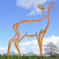 Contemporary Doe Iron Silhouette in Situ