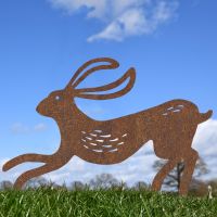 Rustic Finish on Contemporary Hare Sculpture 
