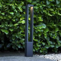 Contemporary LED Pillar Post in Situ in the Garden