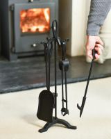 Scale Shot of Contemporary Loop Handle Companion Set in Black 59cm