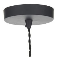 Contemporary Metal Pendant Light with Wooden Detailing