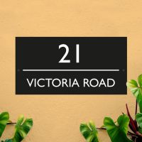 Rectangle House Name Sign in Black 