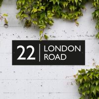 Black House Name Sign in Rectangular Shape